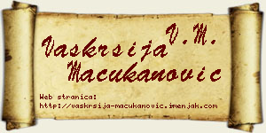 Vaskrsija Mačukanović vizit kartica